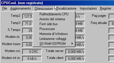 Menu Ottimizzazioni