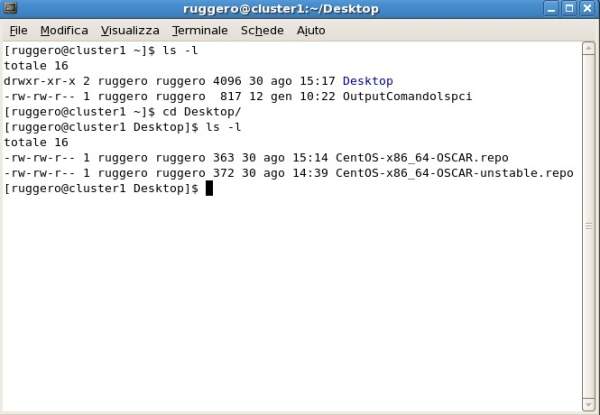 Comando ls con opzione ls
